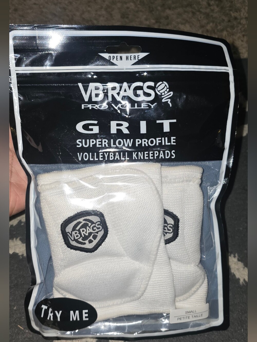 VB RAGS LOW PROFILE VOLLYBALL KNEEPADS (Pair) - White